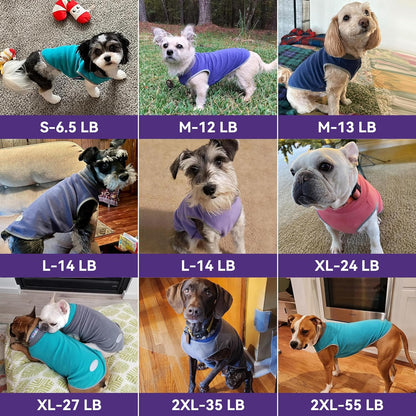 2 Pack Dog Fleece Sweater Stretchy Sweatshirt with Reflective Stripe 