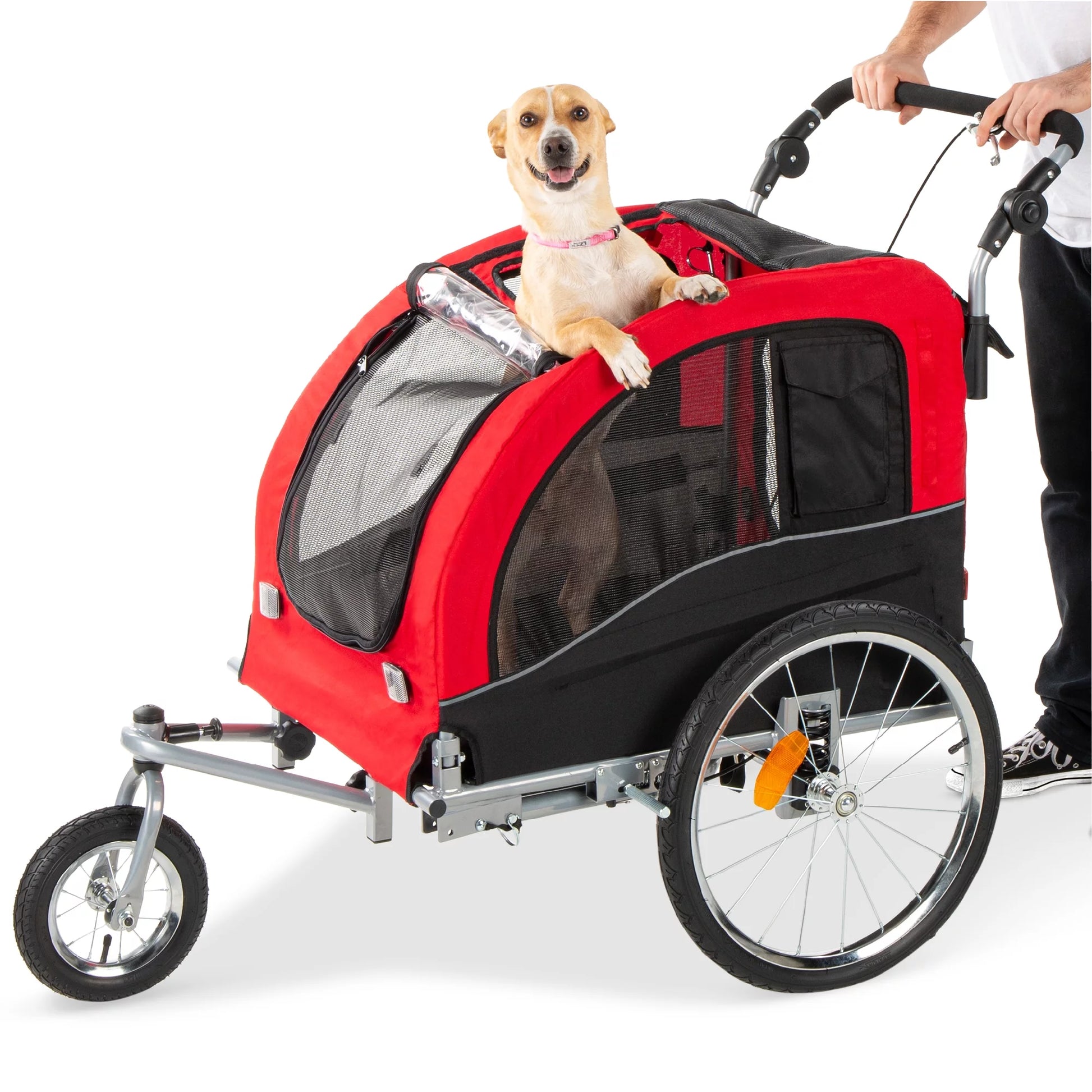 2-In-1 Dog Bike Trailer, Pet Stroller Bicycle Carrier