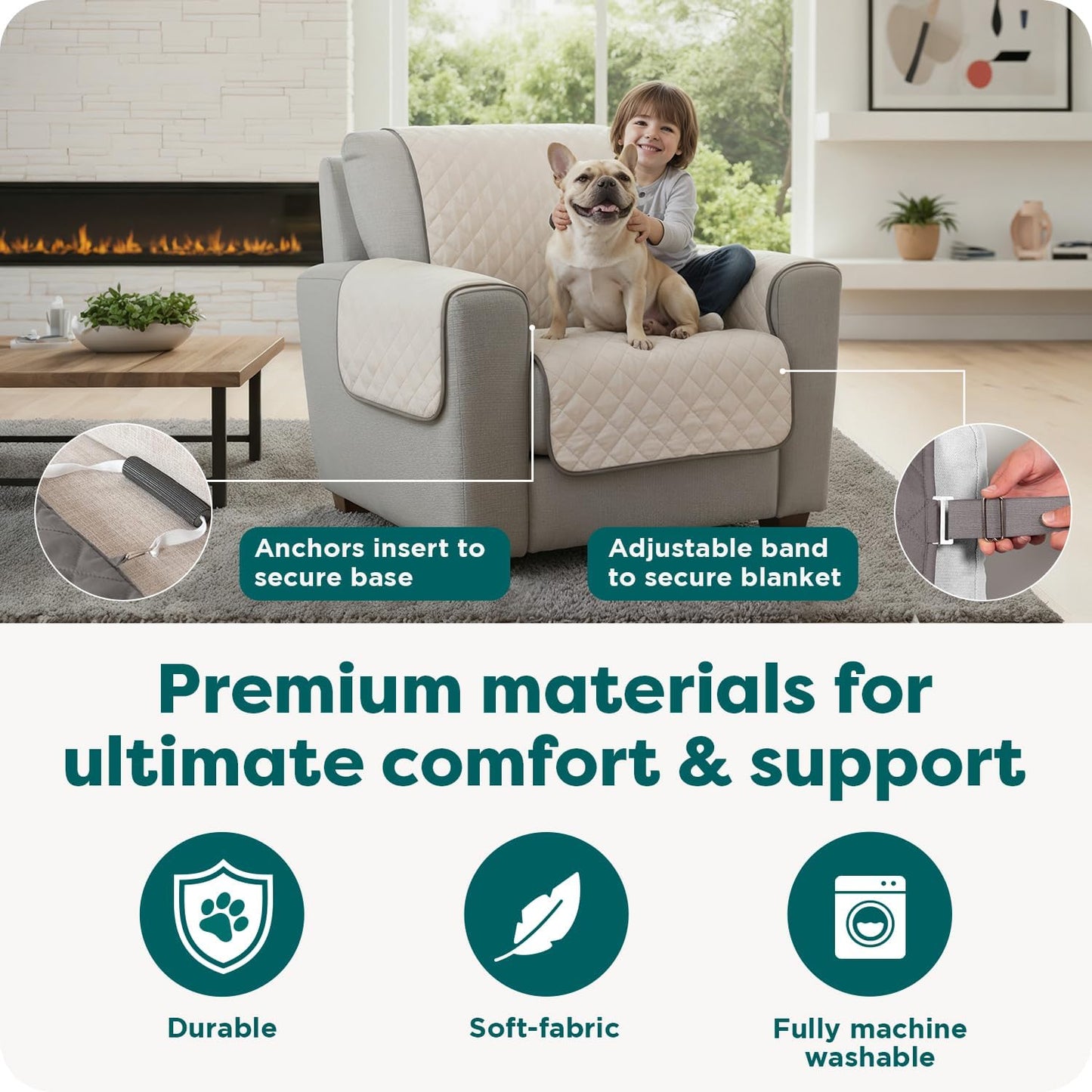 Water-Resistant Sofa Cover for Dogs & Cats