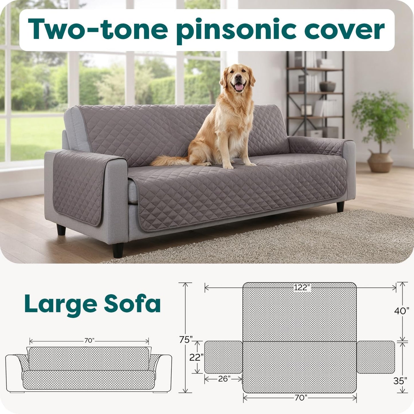 Water-Resistant Sofa Cover for Dogs & Cats