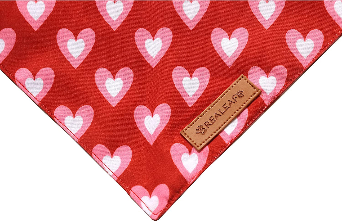 2 Pack Triangle Reversible Love Pet Scarf, Premium Durable Fabric Bandana for Medium and Large Dogs (Large)