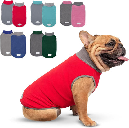 2 Pack Dog Fleece Sweater Stretchy Sweatshirt with Reflective Stripe 