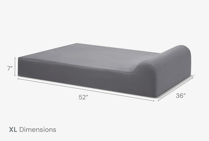 Barker Beds XL Orthopedic Dog Bed - 7" Pillow Top with Headrest - 75-120 Lbs - Memory Foam